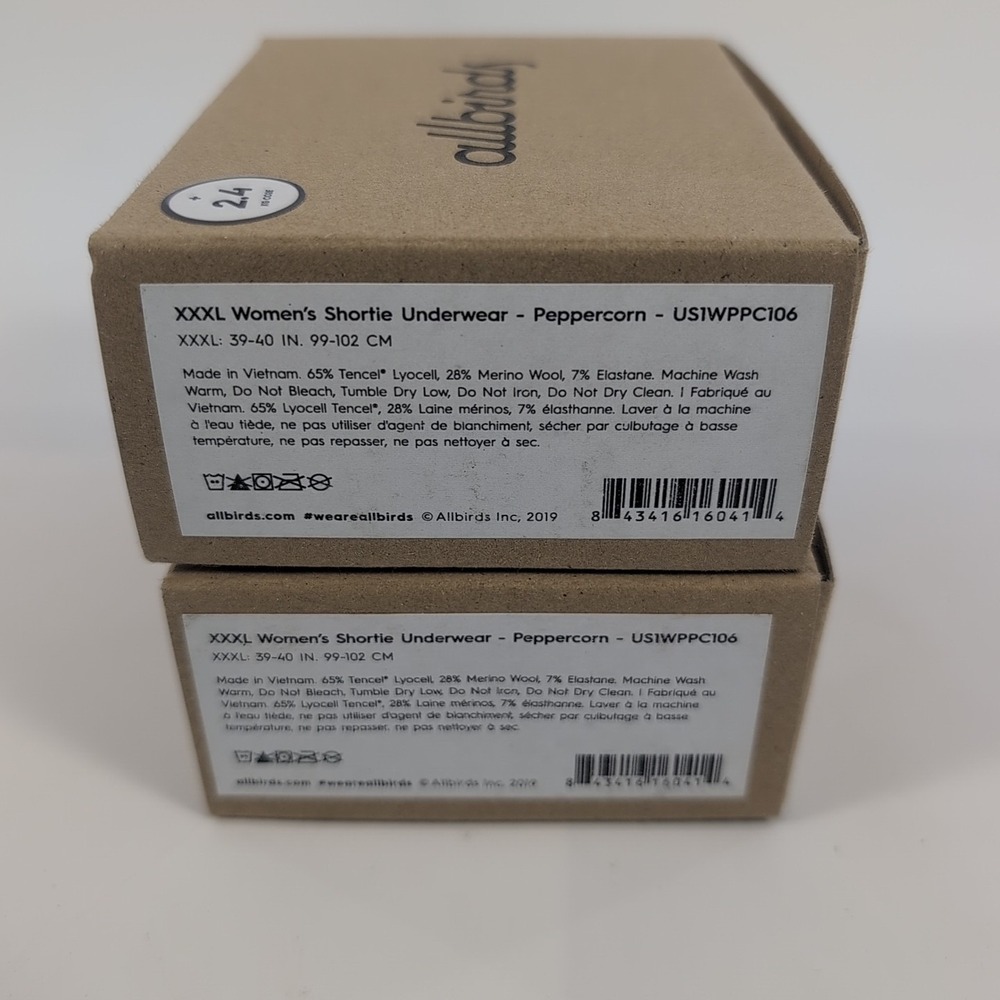 Lot of 2 NEW Allbirds Trino Shortie Peppercorn Gray Wool Womens Size XXXL - Picture 3 of 4